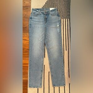 American Eagle High V-Rise Mom Jean Size 6 X-Long Medium Wash NWT